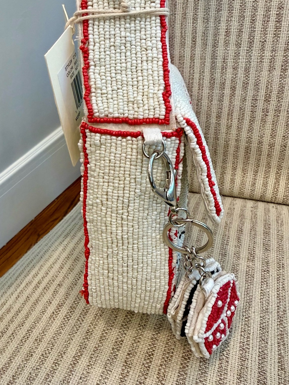 Sol & Mer Beaded 'Feelin' Lucky' Cream Beaded Bag - Picture 6 of 9